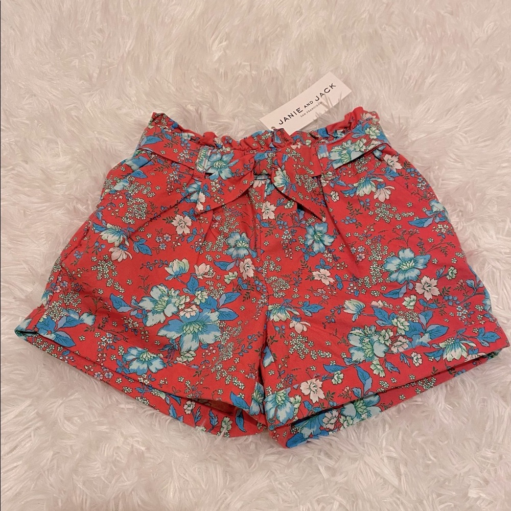 NWT Janie and Jack paper bag waist shorts size 12-18 months